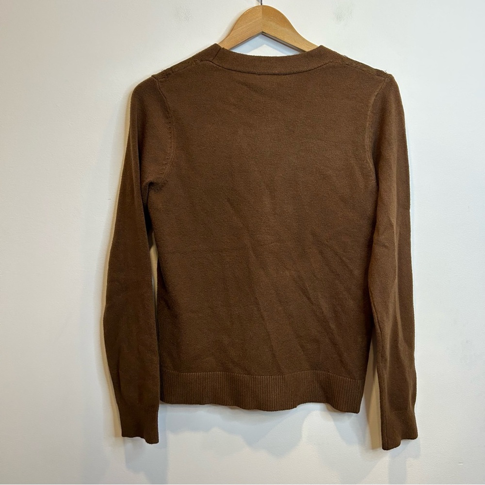 Laura Knitted Cardigan Sweater Lace Detail Coffee Brown - Picture 12 of 12